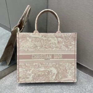 Large Dior Book Tote Bag Pink